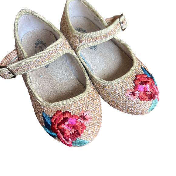 Joyfolie Other - Joyfolie T10 Brielle Maryjane Woven Floral Embroidery Pink Coquette Whimsical